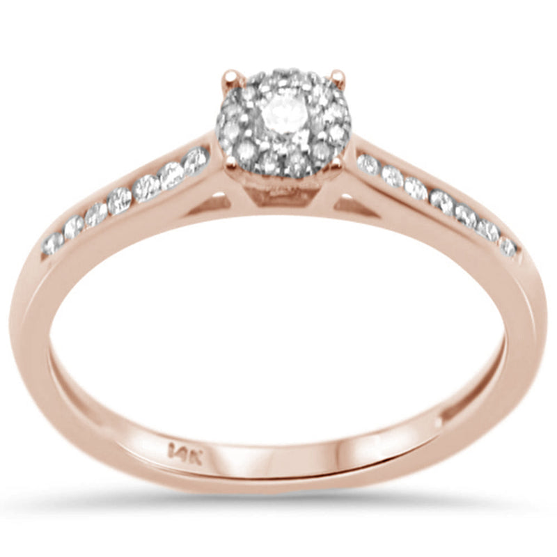 DIAMOND CLOSEOUT! .24ct G SI 14K Rose Gold Diamond Wedding Ring Size 6.5