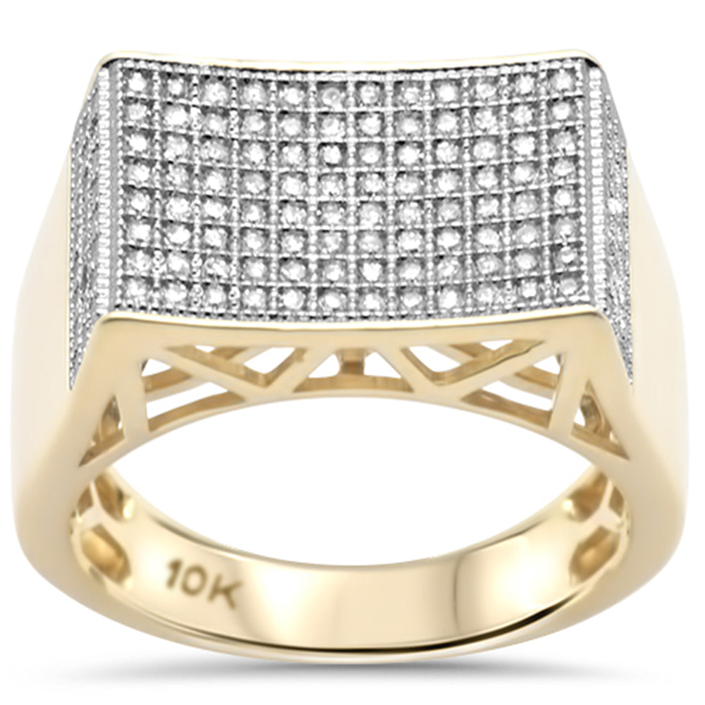 DIAMOND CLOSEOUT!  .73ct G SI 10K Yellow Gold Diamond Men's Micro Pave Ring Size 10