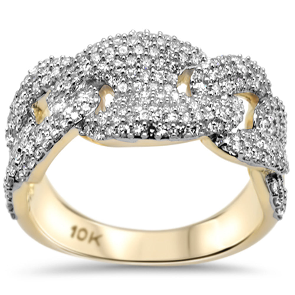 DIAMOND CLOSEOUT!  1.24ct G SI 10K Yellow Gold Diamond Mariner Link Men's Ring Size 10