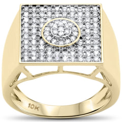 DIAMOND CLOSEOUT! .61ct G SI 10K Yellow Gold Diamond Men's Micro Pave Ring Size 10