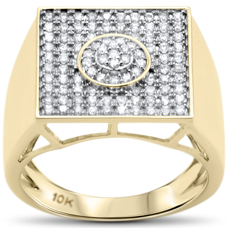 DIAMOND CLOSEOUT! .61ct G SI 10K Yellow Gold Diamond Men's Micro Pave Ring Size 10