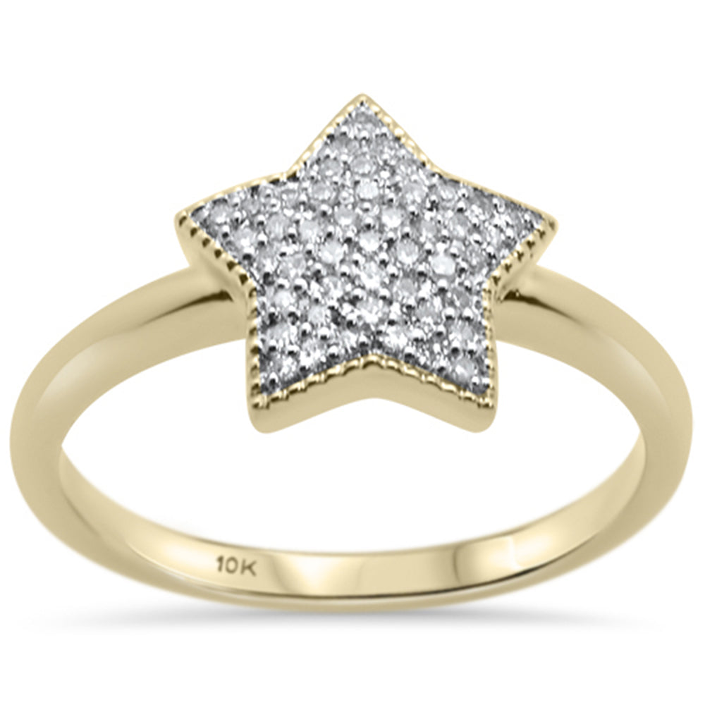 DIAMOND CLOSEOUT! .20ct G SI 10K Yellow Gold Diamond Star Ring Size 6.5