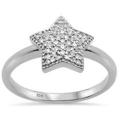 DIAMOND CLOSEOUT! .16ct G SI 10K White Gold Diamond Star Ring Size 6.5