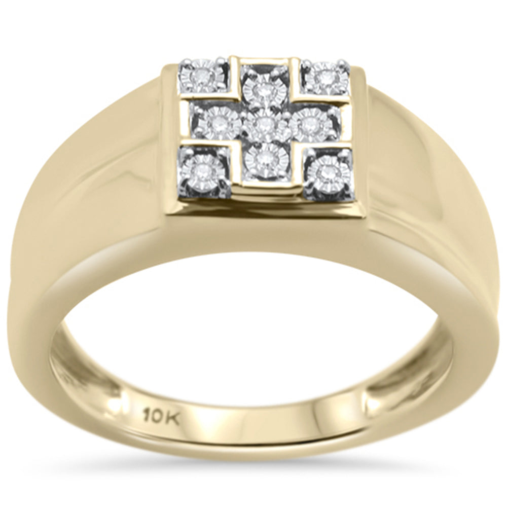 DIAMOND CLOSEOUT!  .06ct G SI 10K Yellow Gold Diamond Men's Band Ring Size 10