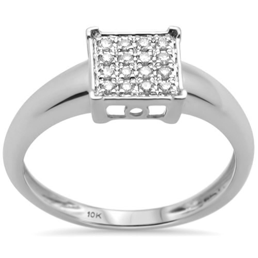 DIAMOND CLOSEOUT! .09ct G SI 10K White Gold Diamond Engagement Solitaire Ring Size 6.5