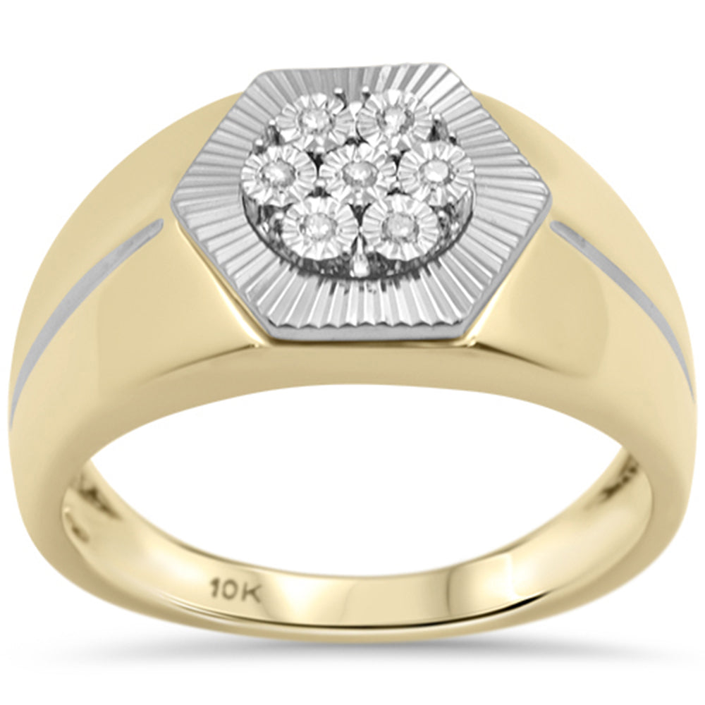DIAMOND CLOSEOUT!  .05ct G SI 10K Yellow Gold Diamond Men's Band Ring Size 10