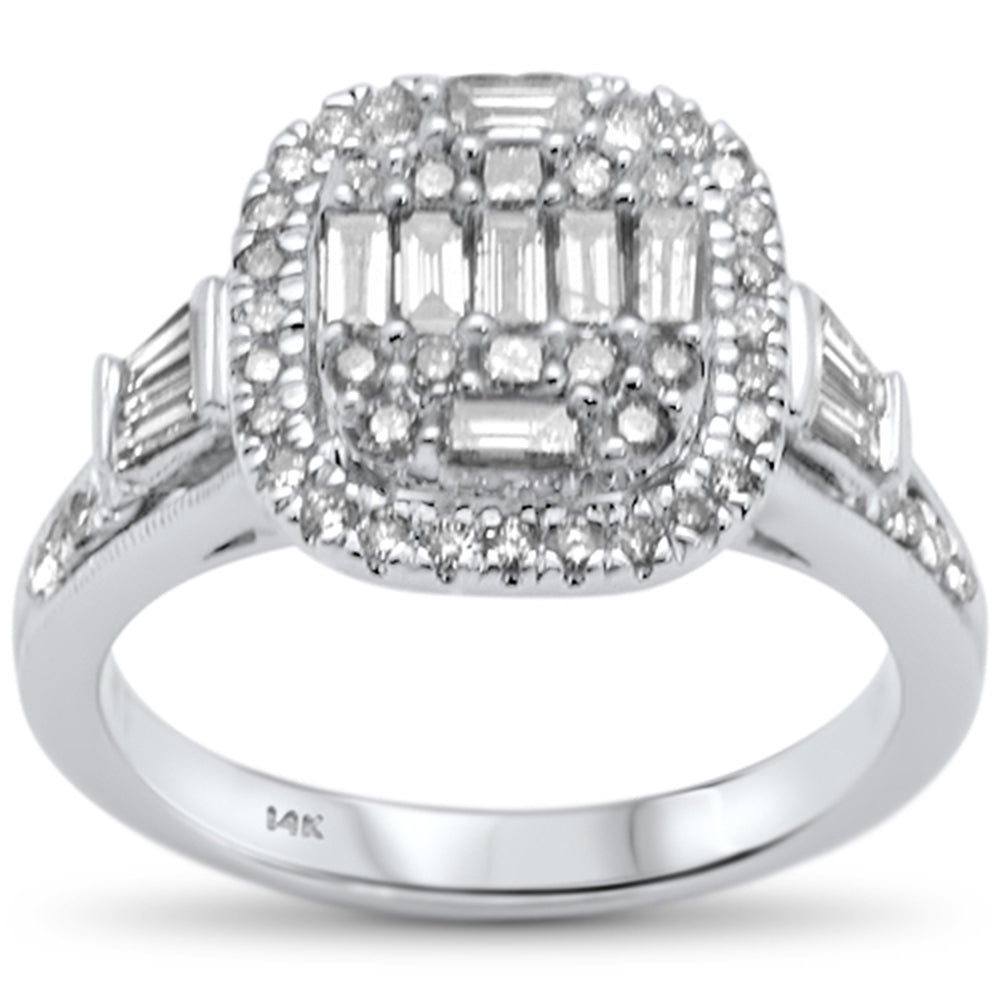 DIAMOND CLOSEOUT! .90ct G SI 14K White Gold Diamond Engagement Ring Size 6.5