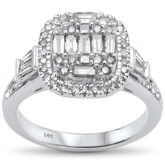 DIAMOND CLOSEOUT! .90ct G SI 14K White Gold Diamond Engagement Ring Size 6.5