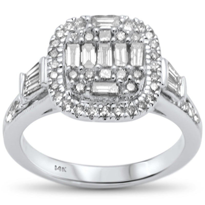 DIAMOND CLOSEOUT! .90ct G SI 14K White Gold Diamond Engagement Ring Size 6.5