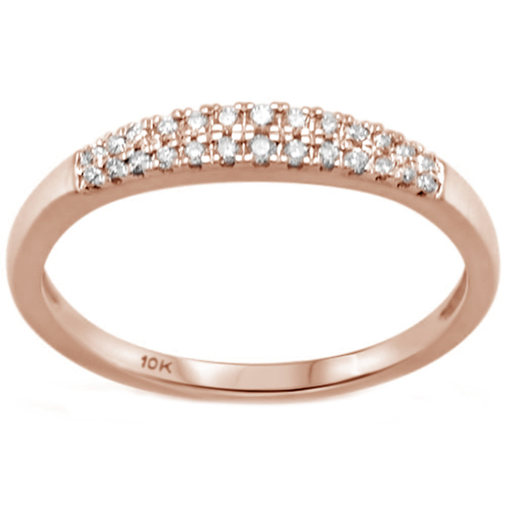 DIAMOND CLOSEOUT! .13ct G SI 10K Rose Gold Ladies Diamond Band Ring Size 6.5