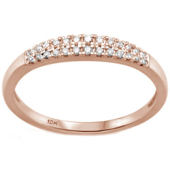 DIAMOND CLOSEOUT! .13ct G SI 10K Rose Gold Ladies Diamond Band Ring Size 6.5
