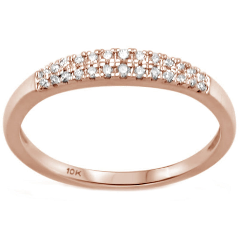 DIAMOND CLOSEOUT! .13ct G SI 10K Rose Gold Ladies Diamond Band Ring Size 6.5