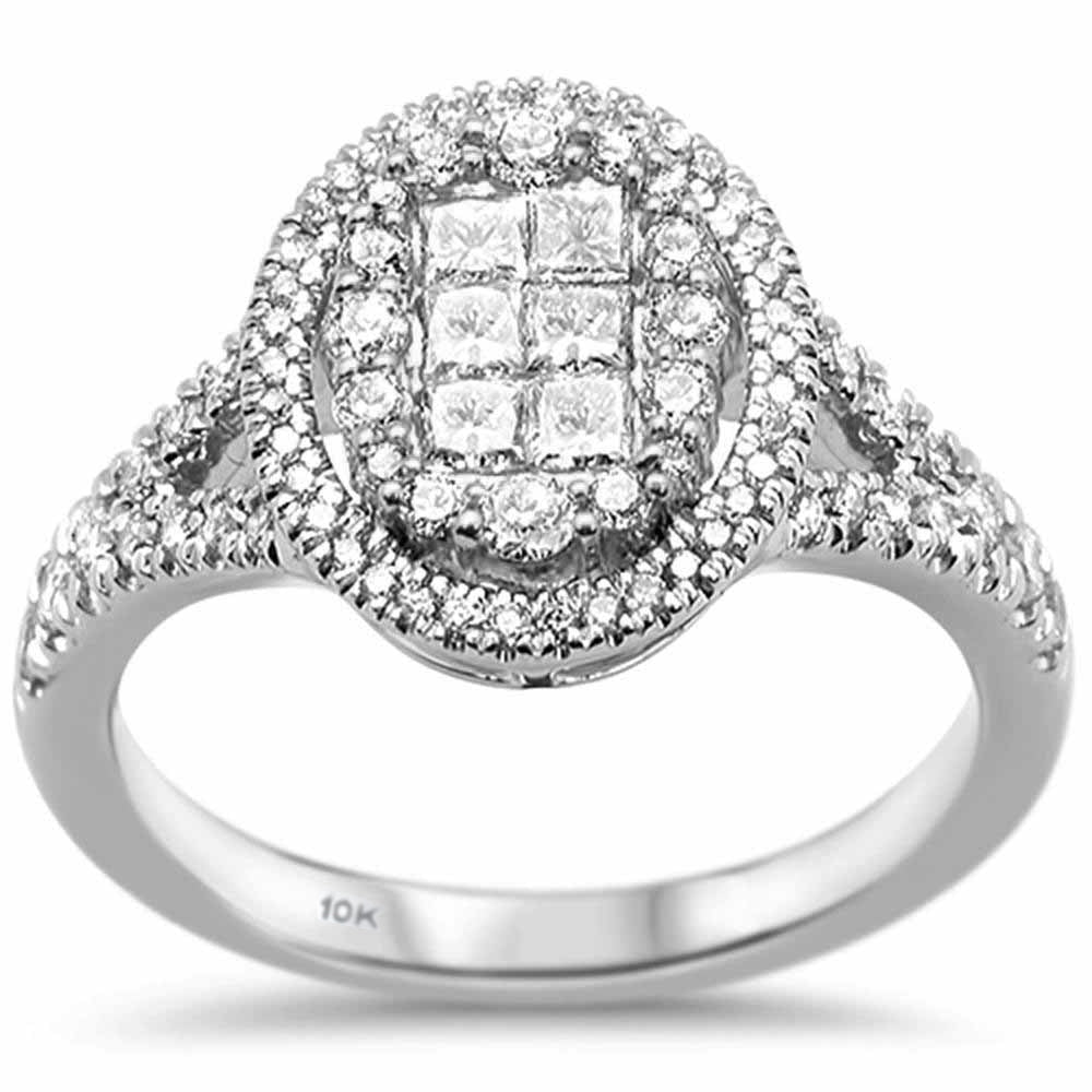 DIAMOND CLOSEOUT!  1.04ct G SI 10K White Gold Diamond Oval Engagement Ring Size 6.5
