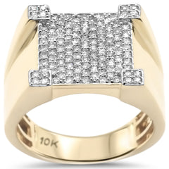 DIAMOND CLOSEOUT!  .81ct G SI 10K Yellow Gold Diamond Men's Ring Size 10