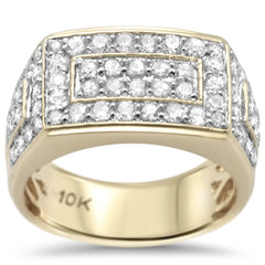 DIAMOND CLOSEOUT!  1.96ct G SI 10K Yellow Gold Diamond Men's Ring Size 10