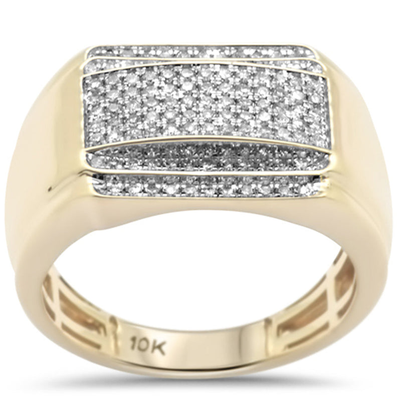 DIAMOND CLOSEOUT!  .59ct G SI 10K Yellow Gold Diamond Men's Ring Size 10