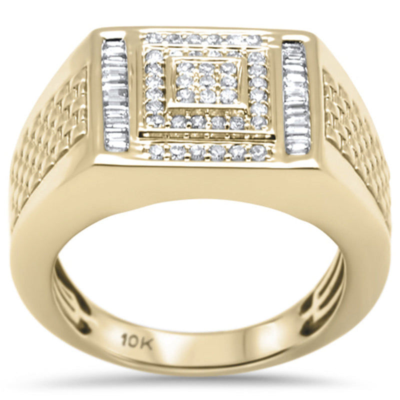 DIAMOND CLOSEOUT!  .48ct G SI 10K Yellow Gold Diamond Men's Ring Size 10