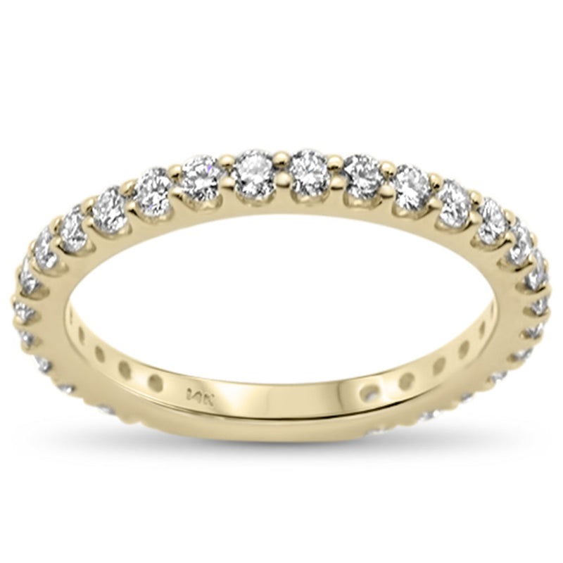 DIAMOND CLOSEOUT!  .83ct G SI 14K Yellow Gold Diamond Women's Eternity Style Band Ring Size 6.5