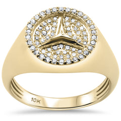 DIAMOND CLOSEOUT!  .53ct G SI 10K Yellow Gold Diamond Men's Logo Diamond Ring Size 10