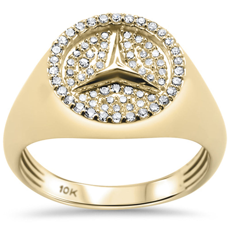 DIAMOND CLOSEOUT!  .53ct G SI 10K Yellow Gold Diamond Men's Logo Diamond Ring Size 10