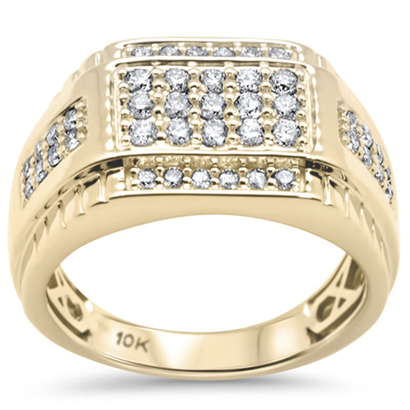 DIAMOND CLOSEOUT!  .97ct G SI 10K Yellow Gold Diamond Men's Ring Size 10