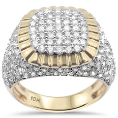 DIAMOND CLOSEOUT!  3.83ct G SI 10K Yellow Gold Diamond Men's Ring Size 10