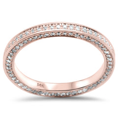 DIAMOND CLOSEOUT! .47ct G SI 14K Rose Gold Diamond Engagement Eternity Anniversary Band Ring Size 6.5