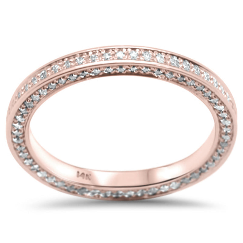 DIAMOND CLOSEOUT! .47ct G SI 14K Rose Gold Diamond Engagement Eternity Anniversary Band Ring Size 6.5