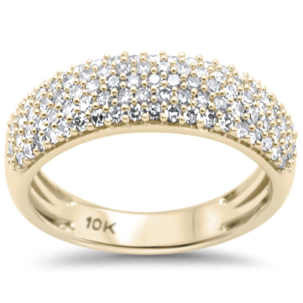 SPECIAL! .73ct G SI 10K Yellow Gold Diamond Engagement Anniversary Pave Band Ring Size 6.5