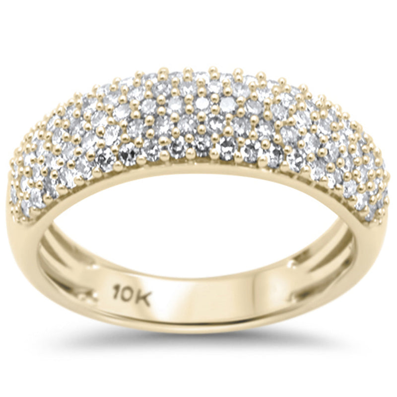 SPECIAL! .73ct G SI 10K Yellow Gold Diamond Engagement Anniversary Pave Band Ring Size 6.5