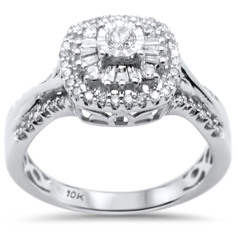 DIAMOND CLOSEOUT!  .47ct G SI 10K White Gold Diamond Engagement Ring Size 6.5