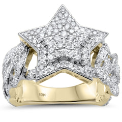 DIAMOND CLOSEOUT!  2.06ct G SI 10K Yellow Gold Diamond Mens Ring Size 10