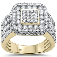 DIAMOND CLOSEOUT!  2.91ct G SI 14K Yellow Gold Diamond Men's Ring Size 10