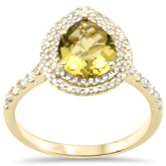 DIAMOND CLOSEOUT! .44ct G SI 10K Yellow Gold Citrine Gemstone & Diamond Ring Size 6.5