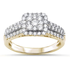 DIAMOND CLOSEOUT! .88ct G SI 10k Yellow Gold Diamond Engagement Ring Size 6.5