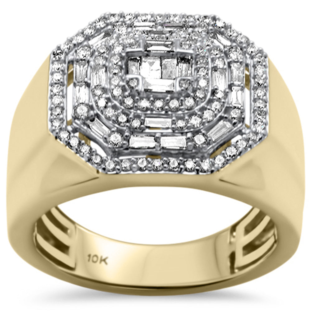 DIAMOND CLOSEOUT!  .93ct G SI 10K Yellow Gold Diamond Men's Ring Size 10