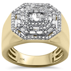 DIAMOND CLOSEOUT!  .93ct G SI 10K Yellow Gold Diamond Men's Ring Size 10