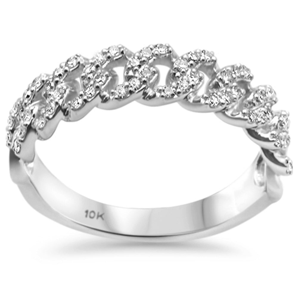 DIAMOND CLOSEOUT!  6mm .42ct G SI 10K White Gold Diamond Men's Ring Size 10