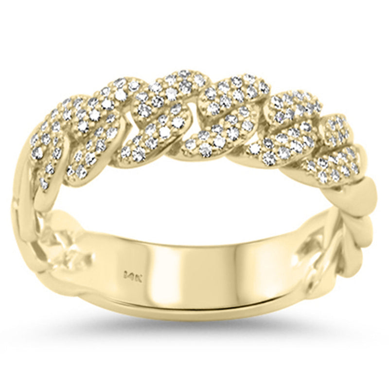 SPECIAL! .40ct G SI 14K Yellow Gold Men's Diamond Cuban Ring Size 10