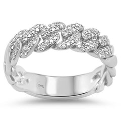 SPECIAL! .38ct G SI 14K White Gold Men's Diamond Cuban Ring Size 10