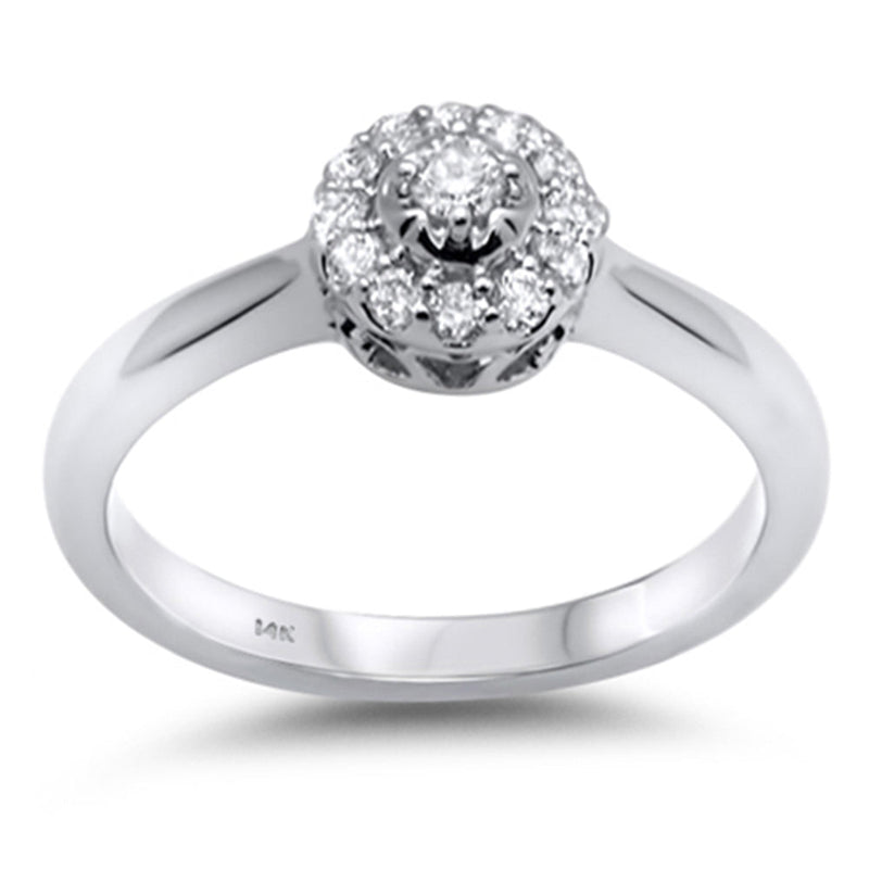 DIAMOND CLOSEOUT! .23ct G SI 14K White Gold Diamond Engagement Ring Size 6.5