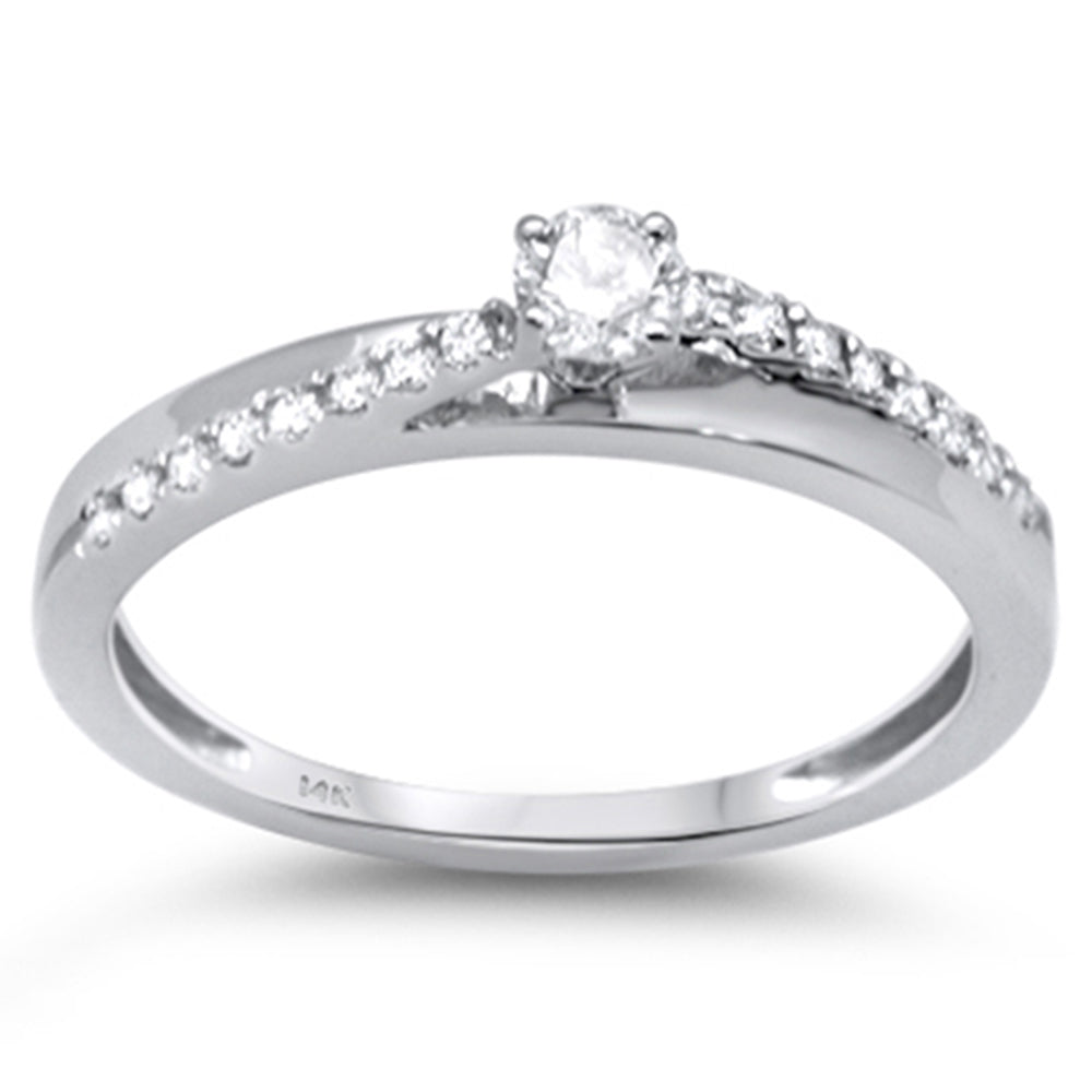 DIAMOND CLOSEOUT! .24ct G SI 14K White Gold Diamond Engagement Ring Size 6.5
