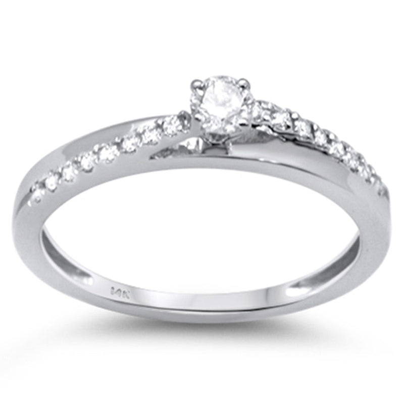 DIAMOND CLOSEOUT! .24ct G SI 14K White Gold Diamond Engagement Ring Size 6.5