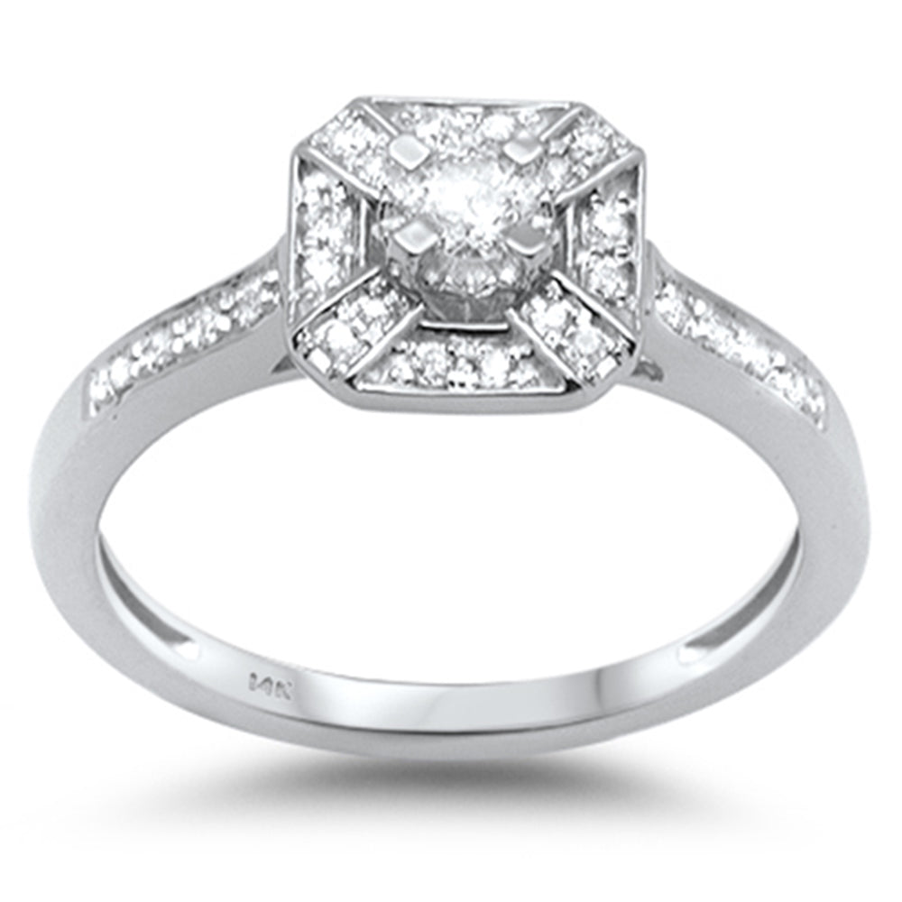 DIAMOND CLOSEOUT! .23ct G SI 14K White Gold Diamond Engagement Ring Size 6.5