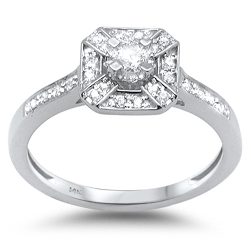 DIAMOND CLOSEOUT! .23ct G SI 14K White Gold Diamond Engagement Ring Size 6.5