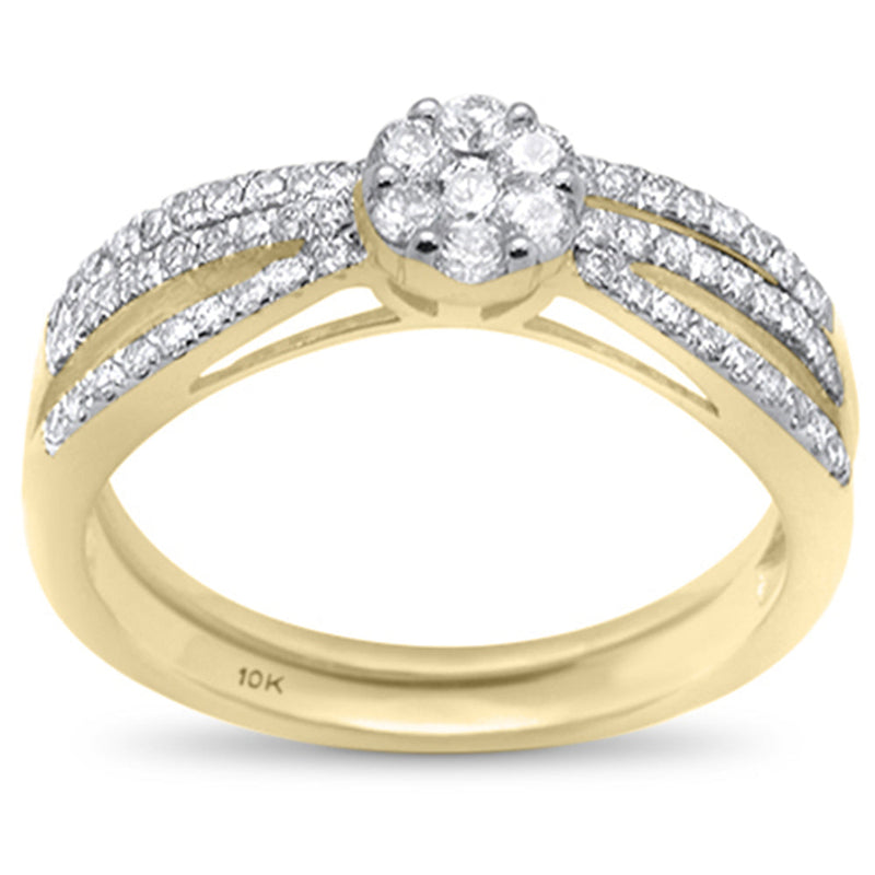 DIAMOND CLOSEOUT! .50ct G SI 10K Yellow Gold Diamond Engagement Ring Bridal Set Size 6.5