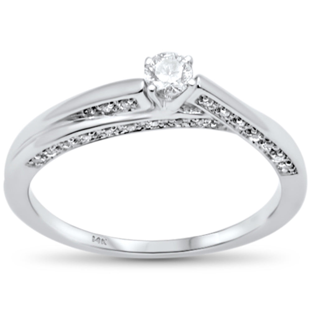 DIAMOND CLOSEOUT! .23ct G SI 14K White Gold Diamond Engagement Ring Size 6.5