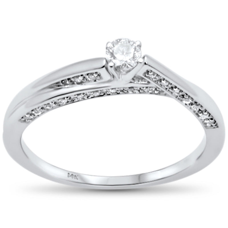 DIAMOND CLOSEOUT! .23ct G SI 14K White Gold Diamond Engagement Ring Size 6.5