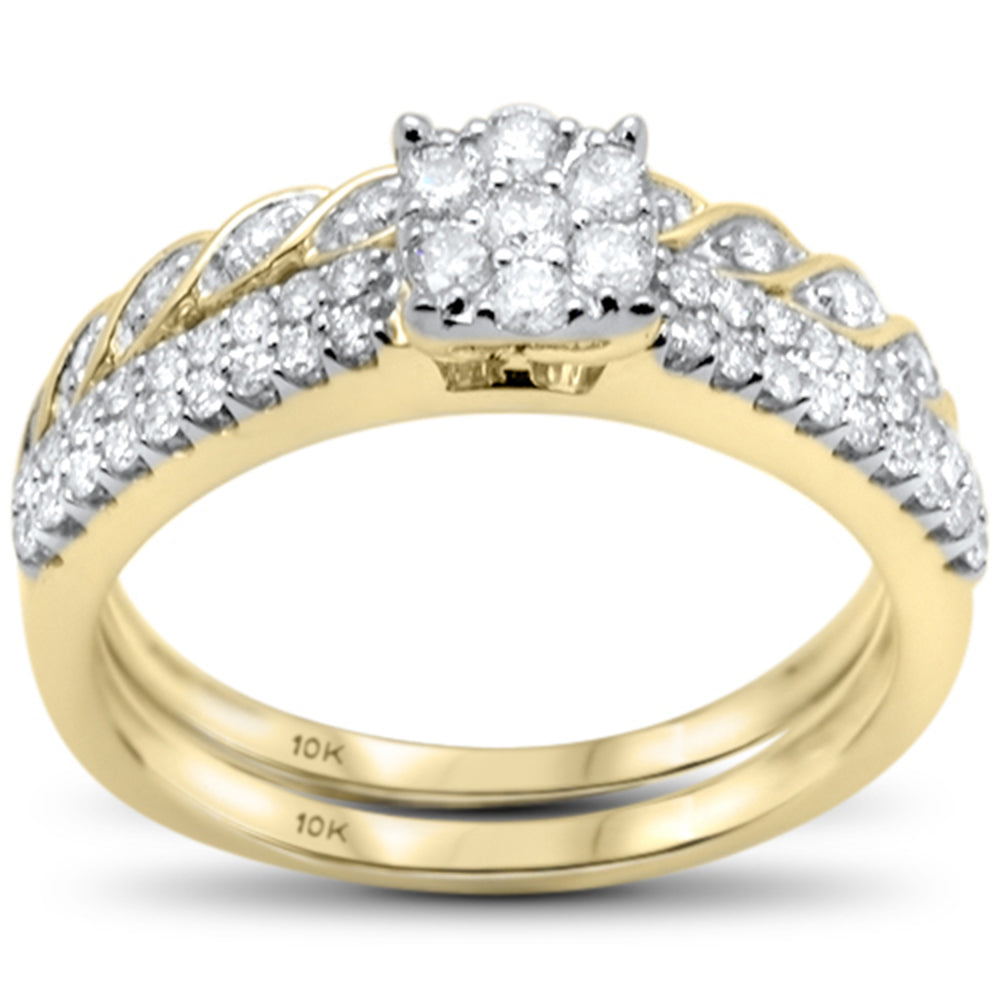 DIAMOND CLOSEOUT! .48ct G SI 10K Yellow Gold Diamond Engagement Ring Bridal Set Size 6.5