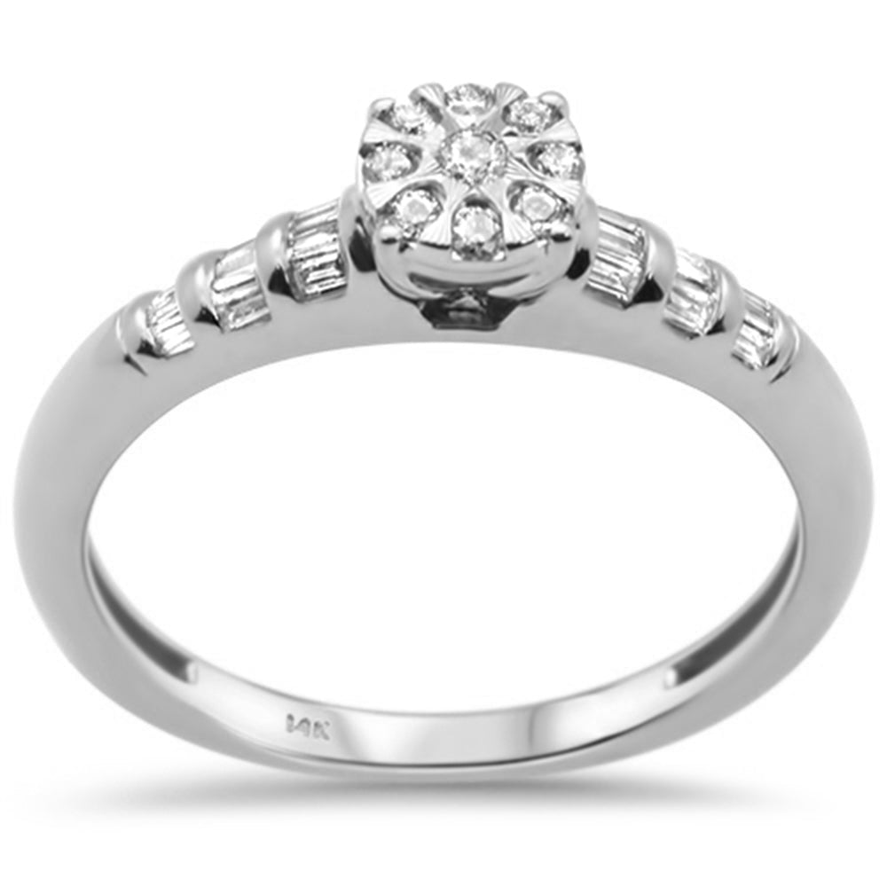 DIAMOND CLOSEOUT! .19ct G SI 14K White Gold Diamond Engagement Ring Size 6.5